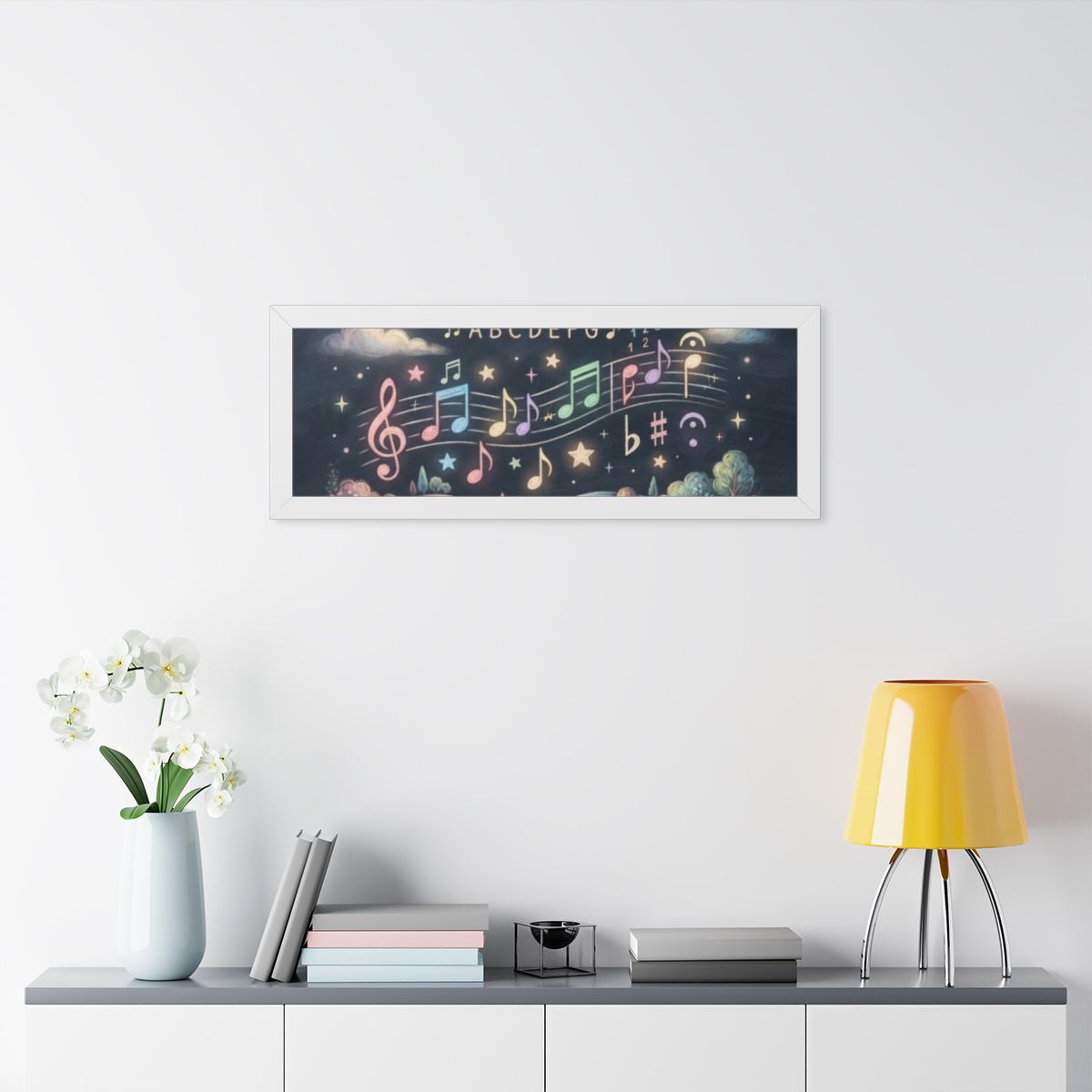 Framed Horizontal Poster - Melody Meadows — White (14×11......