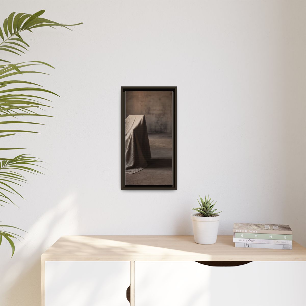 Matte Canvas, Framed - Draped Silence Still Life Art... |...