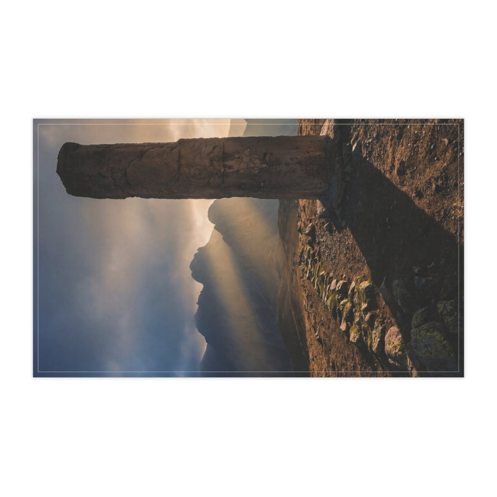 Tea Towels - Mystic Monolith Ancient Persian Mountain Art |...