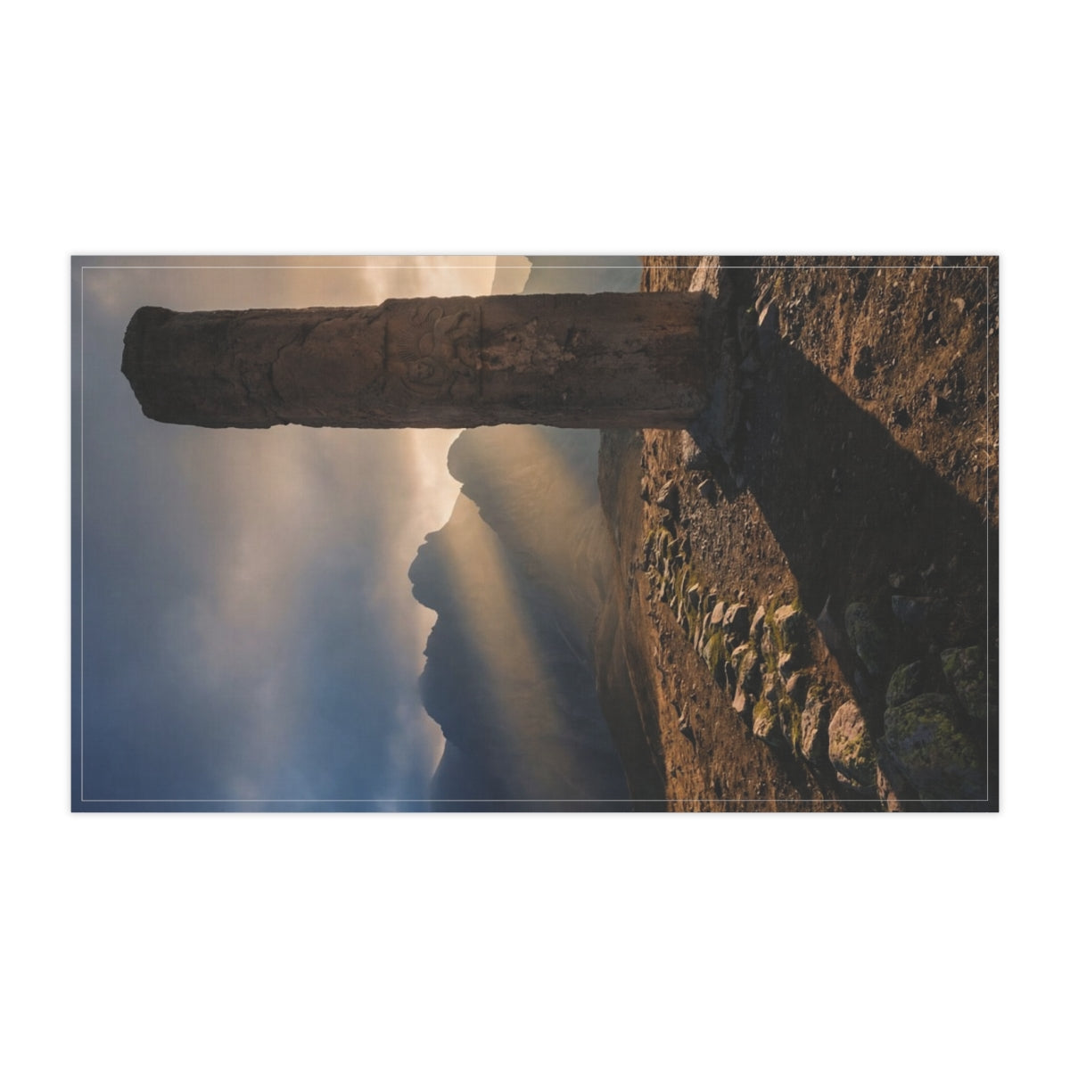 Tea Towels - Mystic Monolith Ancient Persian Mountain Art |...