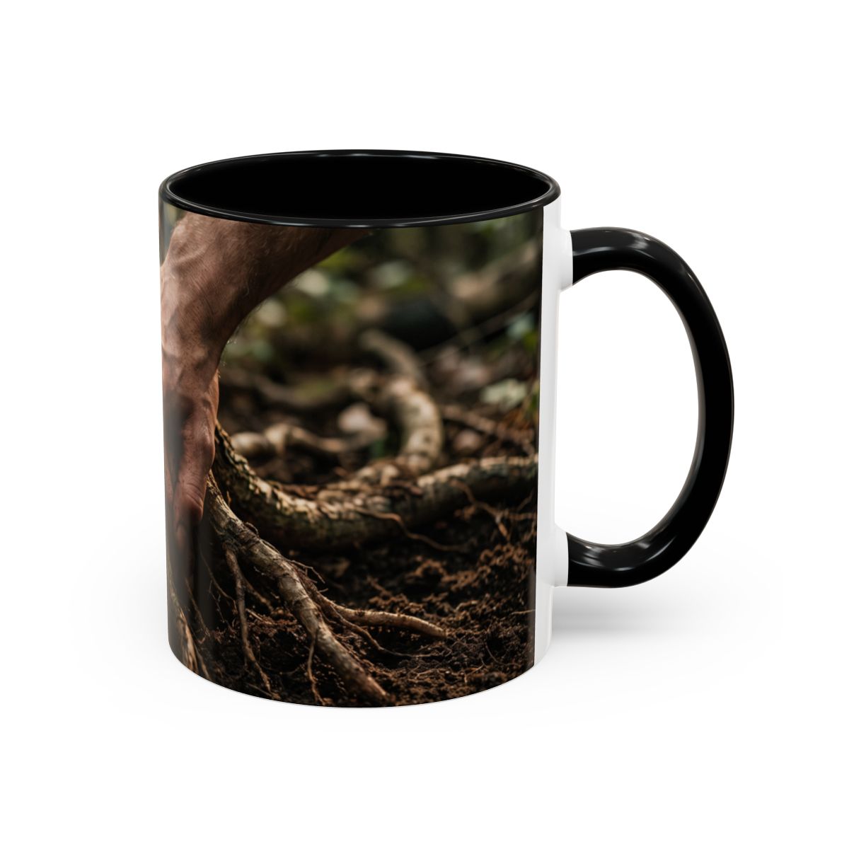 Accent Coffee Mug with Forest Roots Art