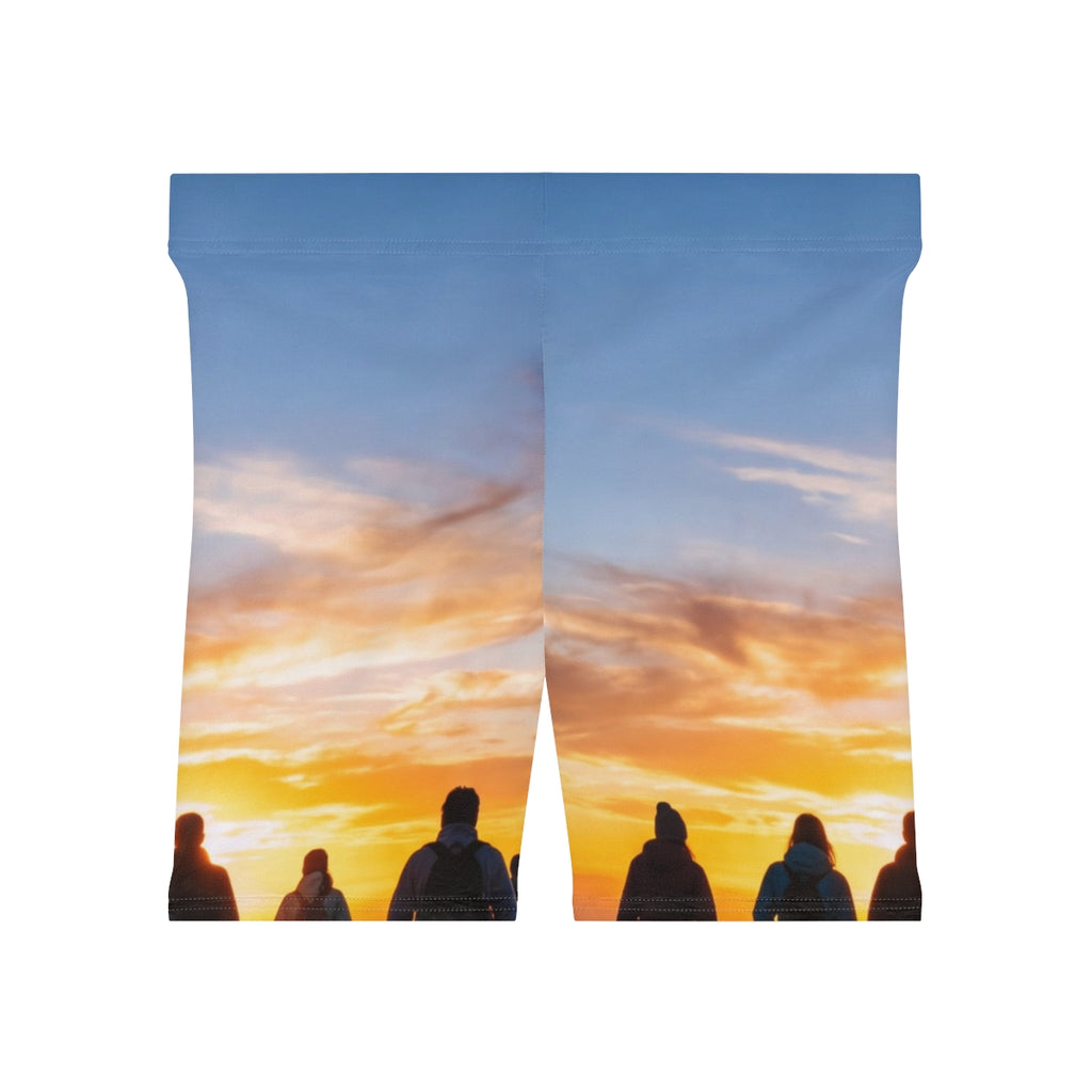 Women's Biker Shorts - Sunset Ridge | Echovira Gallery