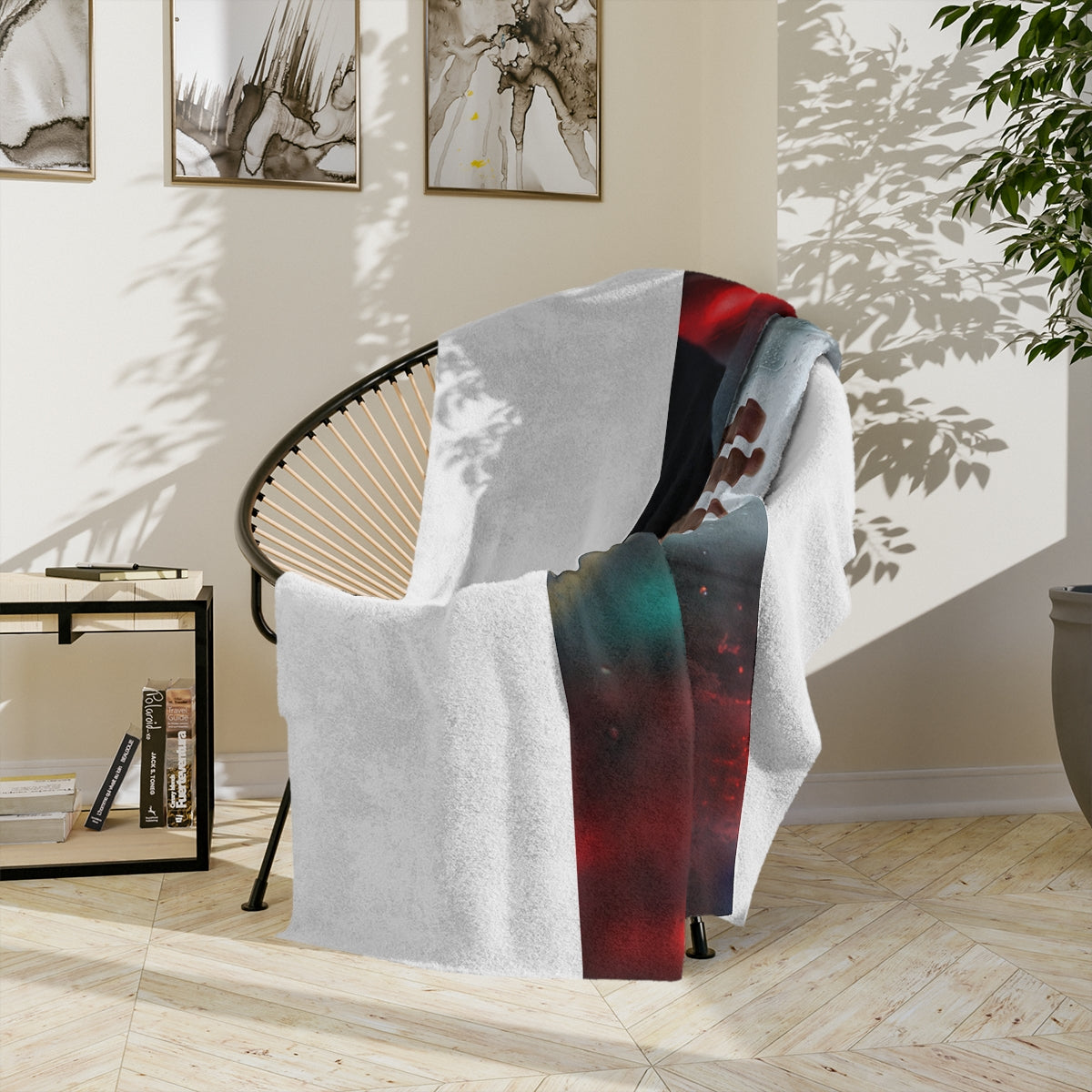 Velveteen Microfiber Blanket - Rainy City Glass Hand - Moody...