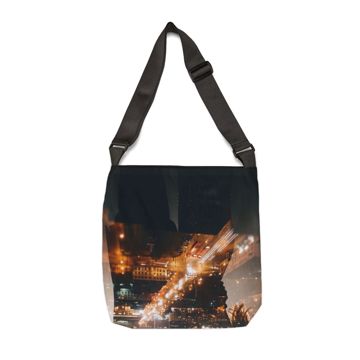 Adjustable Tote Bag - City Glow Romance | Echovira Gallery