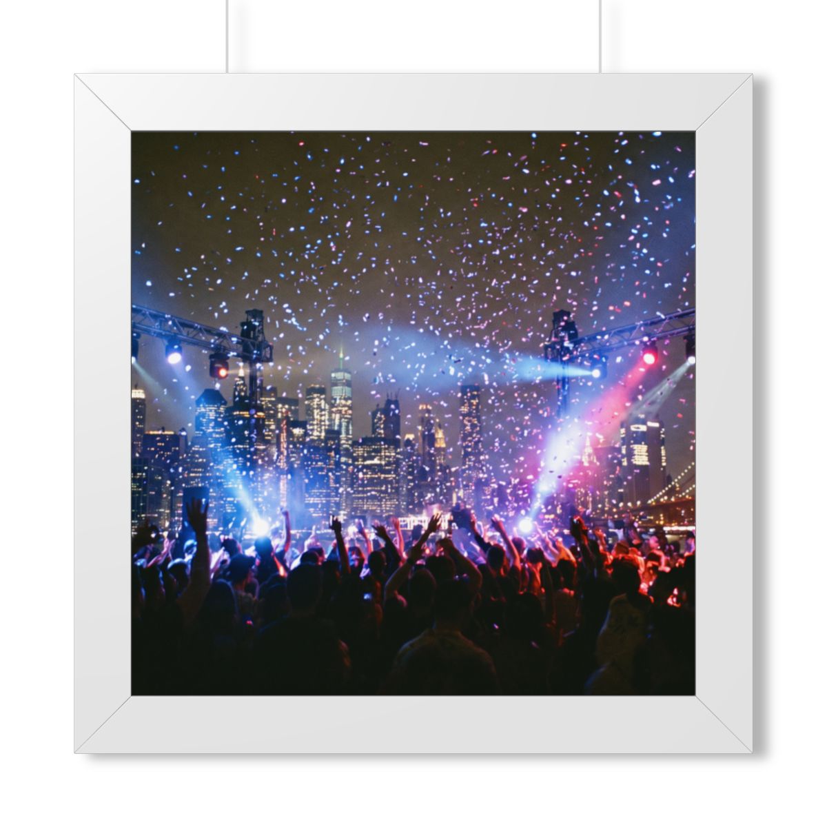 Framed Horizontal Poster - City Skyline Festival Euphoria......