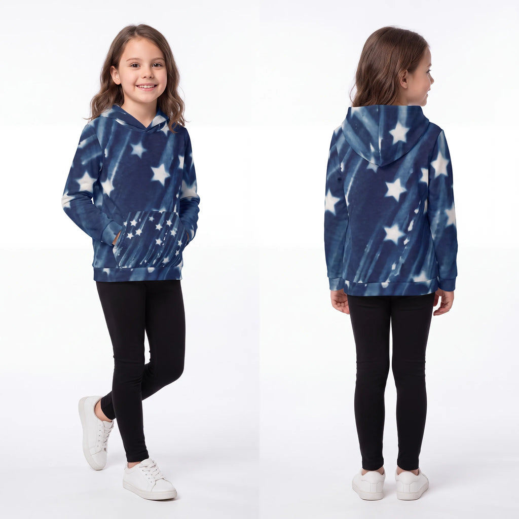 Children's Hoodie with Cyanotype Celestial Star Art