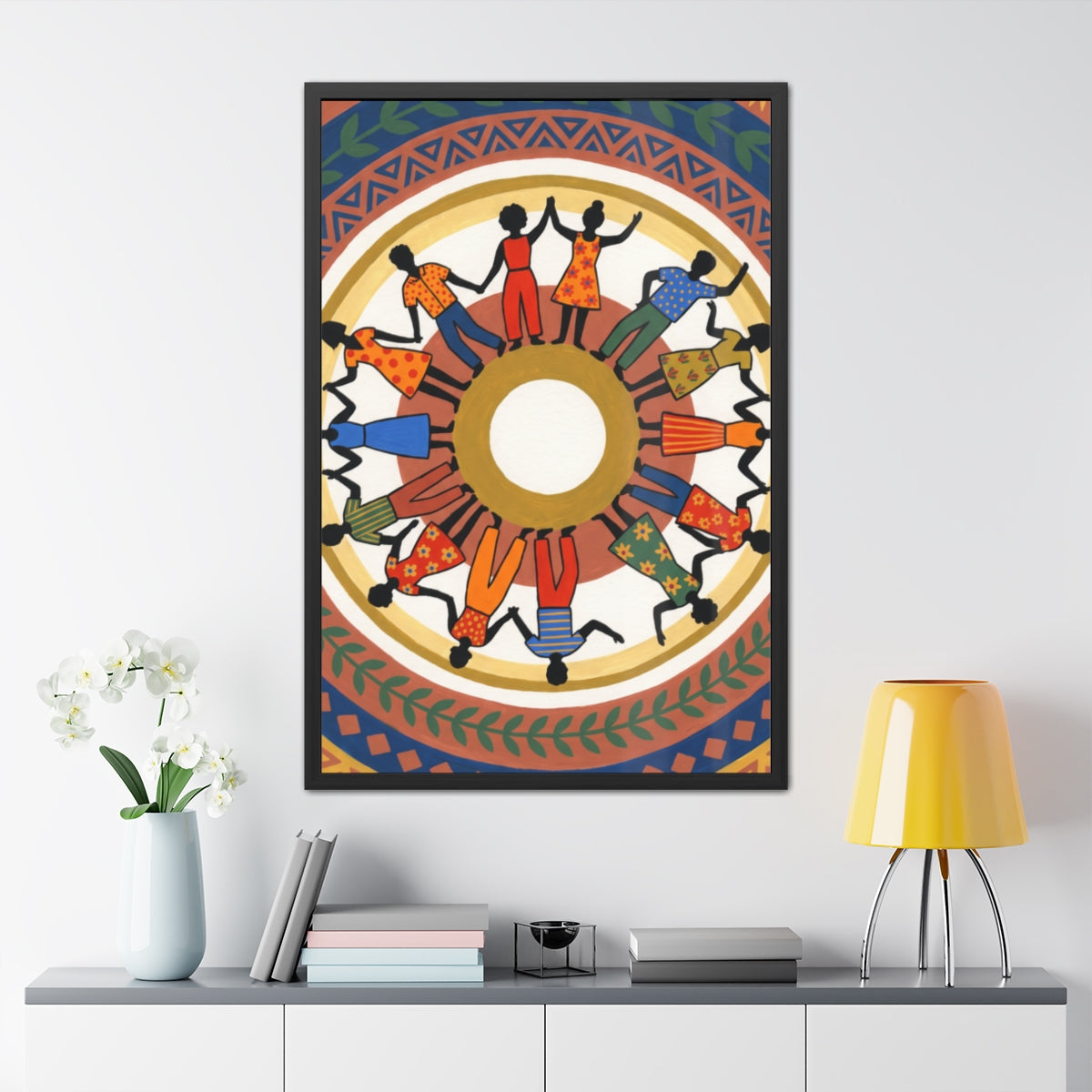 Framed Poster - Unity Mandala Folk Art (8×12, 9×11, 11×14......