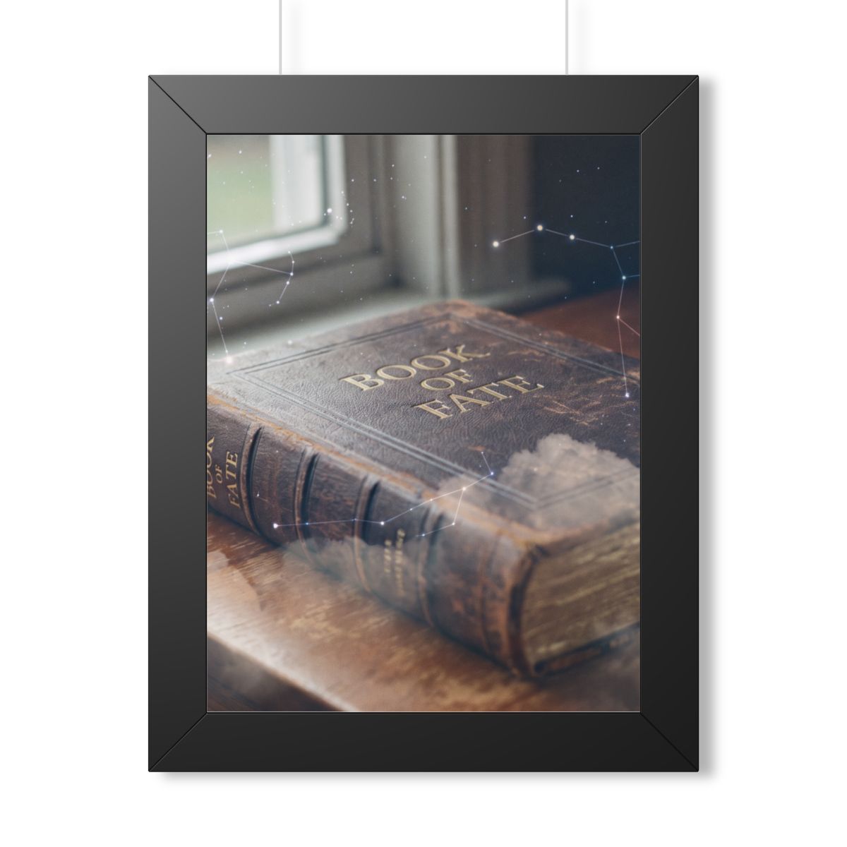 Framed Vertical Poster - Celestial Book of Fate Mystical Art...