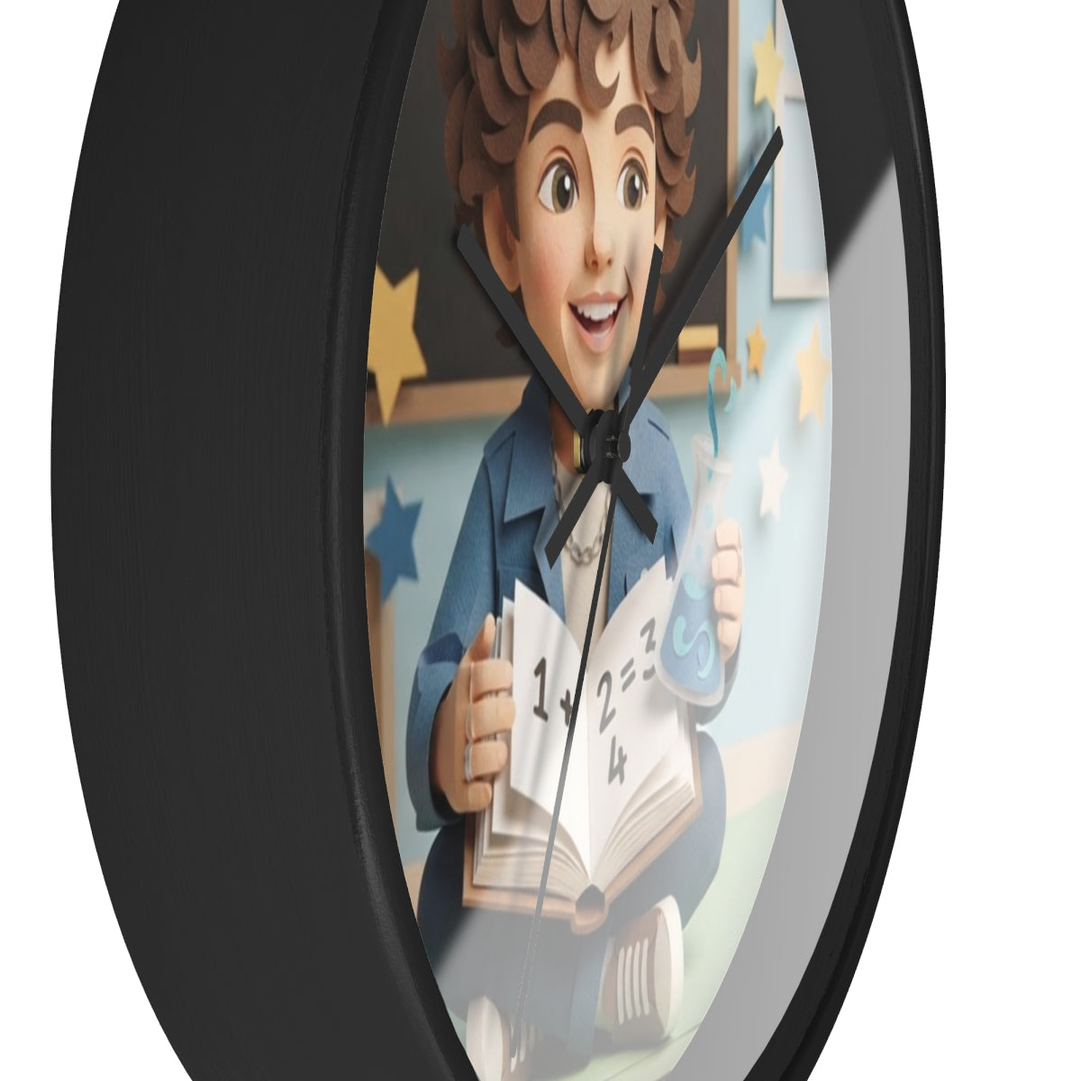 Wall Clock - Papercraft Scholar Little Boy Art | Echovira...