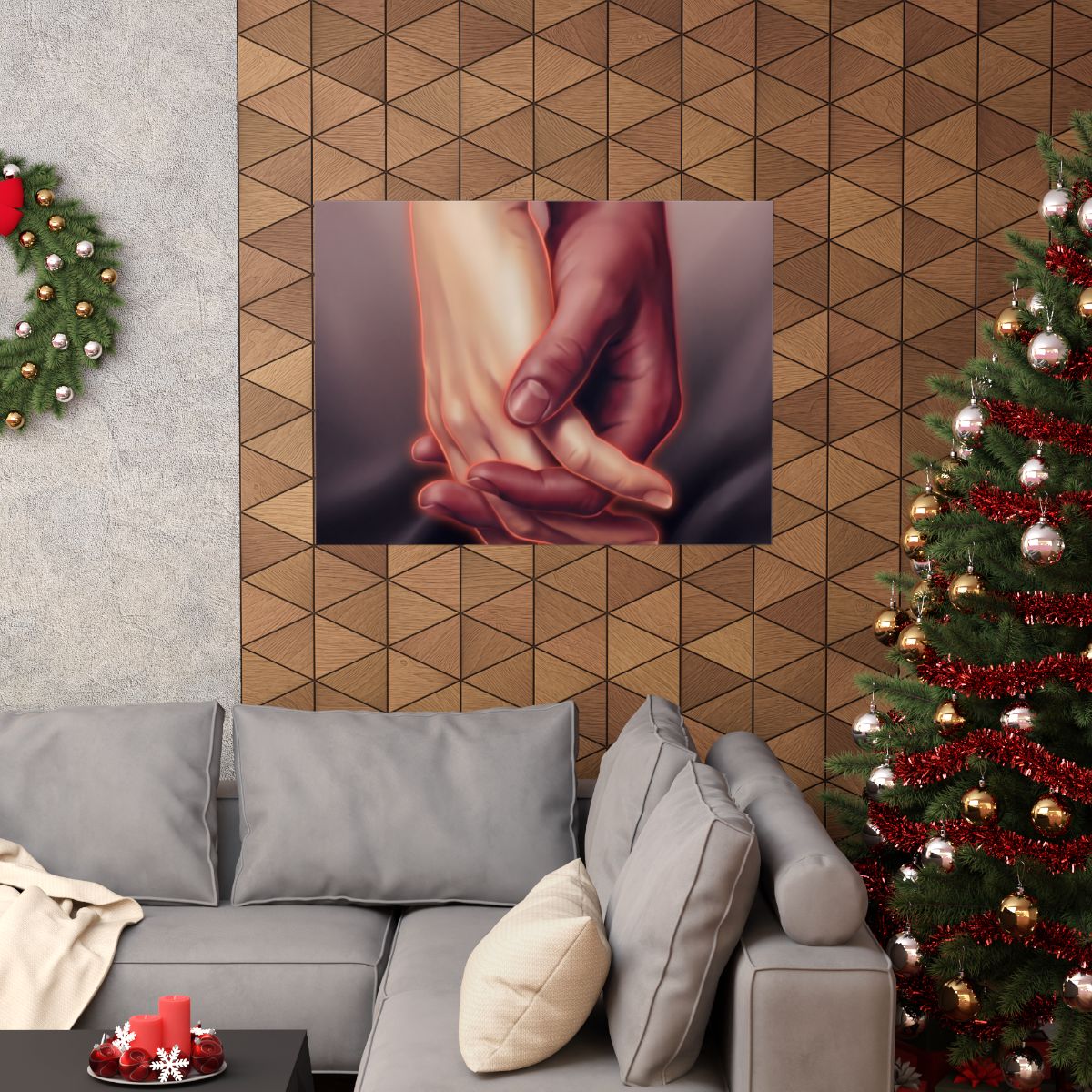 Matte Horizontal Posters - Ethereal Connection Holding Hands...