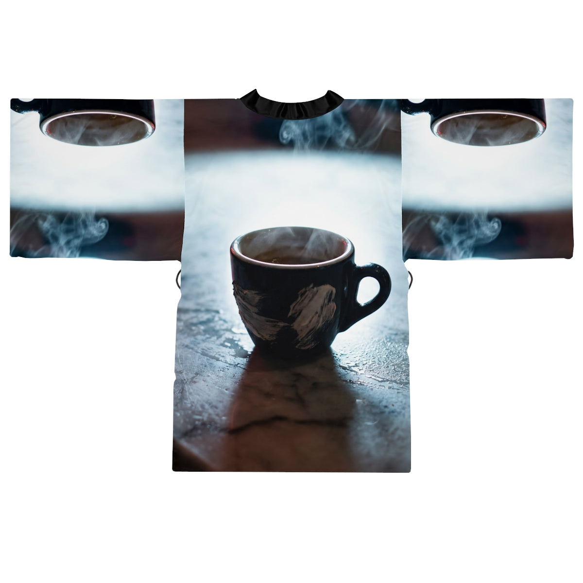 Espresso Cafe Long Sleeve Kimono Robe