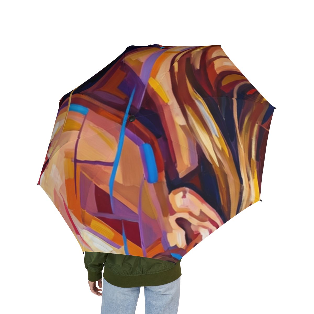 Semi-Automatic Foldable Umbrella - Shattered Elegance |...