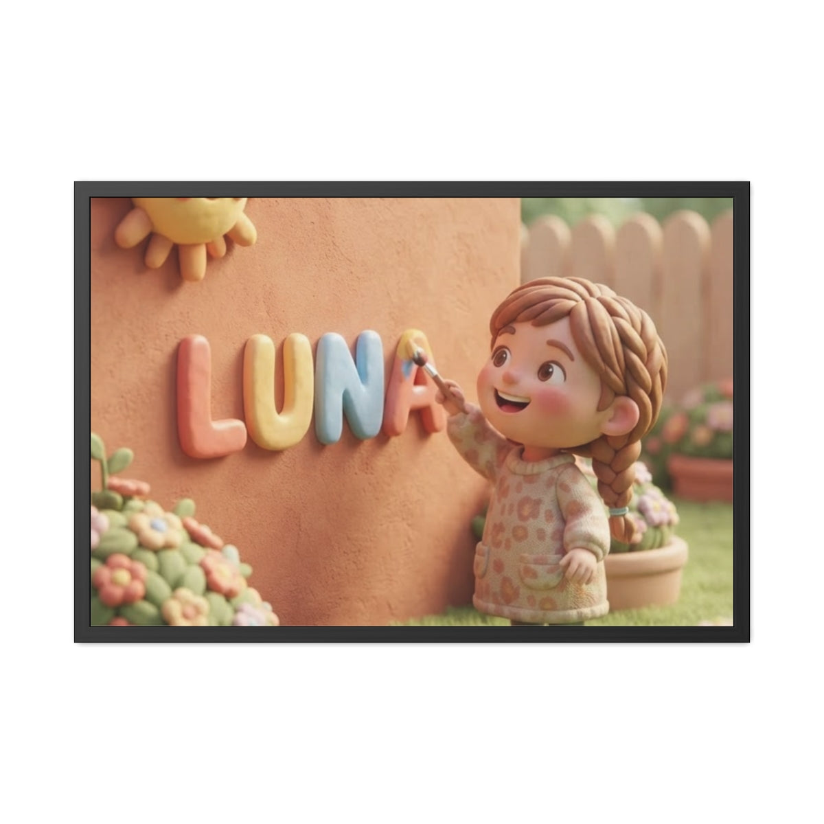 Framed Poster - Luna Sunshine Clay Garden — Landscape (10×8...