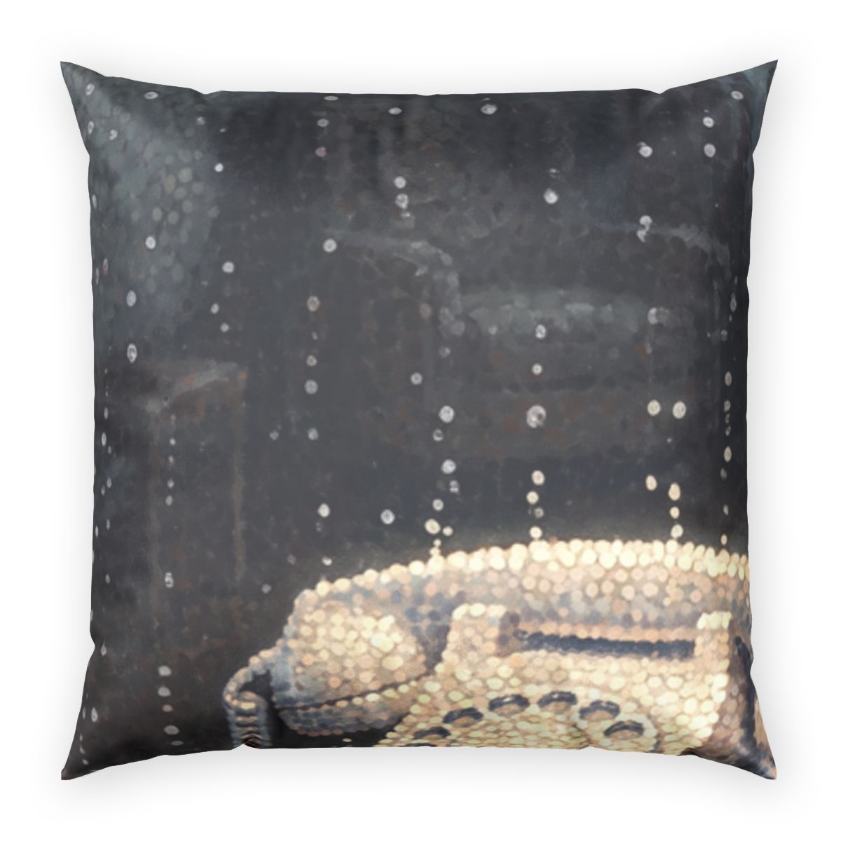 Poly Velvet Pillow - Luminous Retro Phone | Echovira Gallery