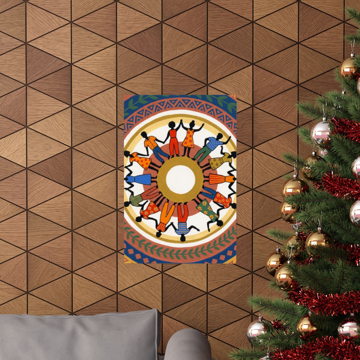 Matte Vertical Poster - Unity Mandala Folk Art (8×10 & 36×54)