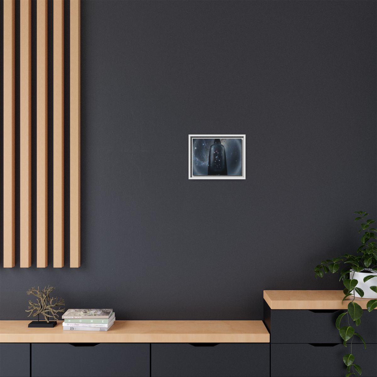 Framed Matte Canvas - Cosmic Sentinel — White / 1.25" (10×8...