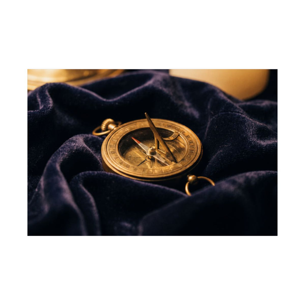 Horizontal Matte Poster with Vintage Brass Sundial