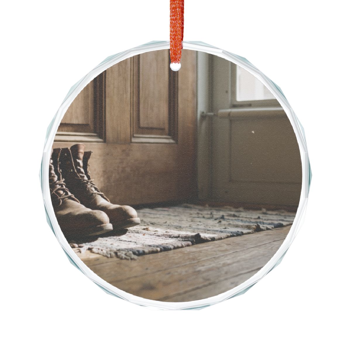 Crystal Glass Ornament - Golden Doorway | Echovira Gallery