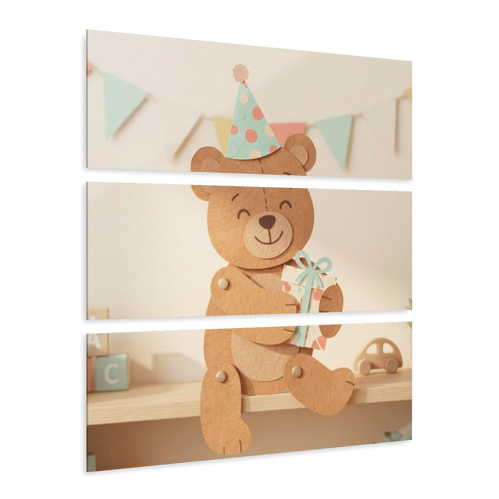 Acrylic Prints Triptych - Joyful Teddy Bear — Landscape |...