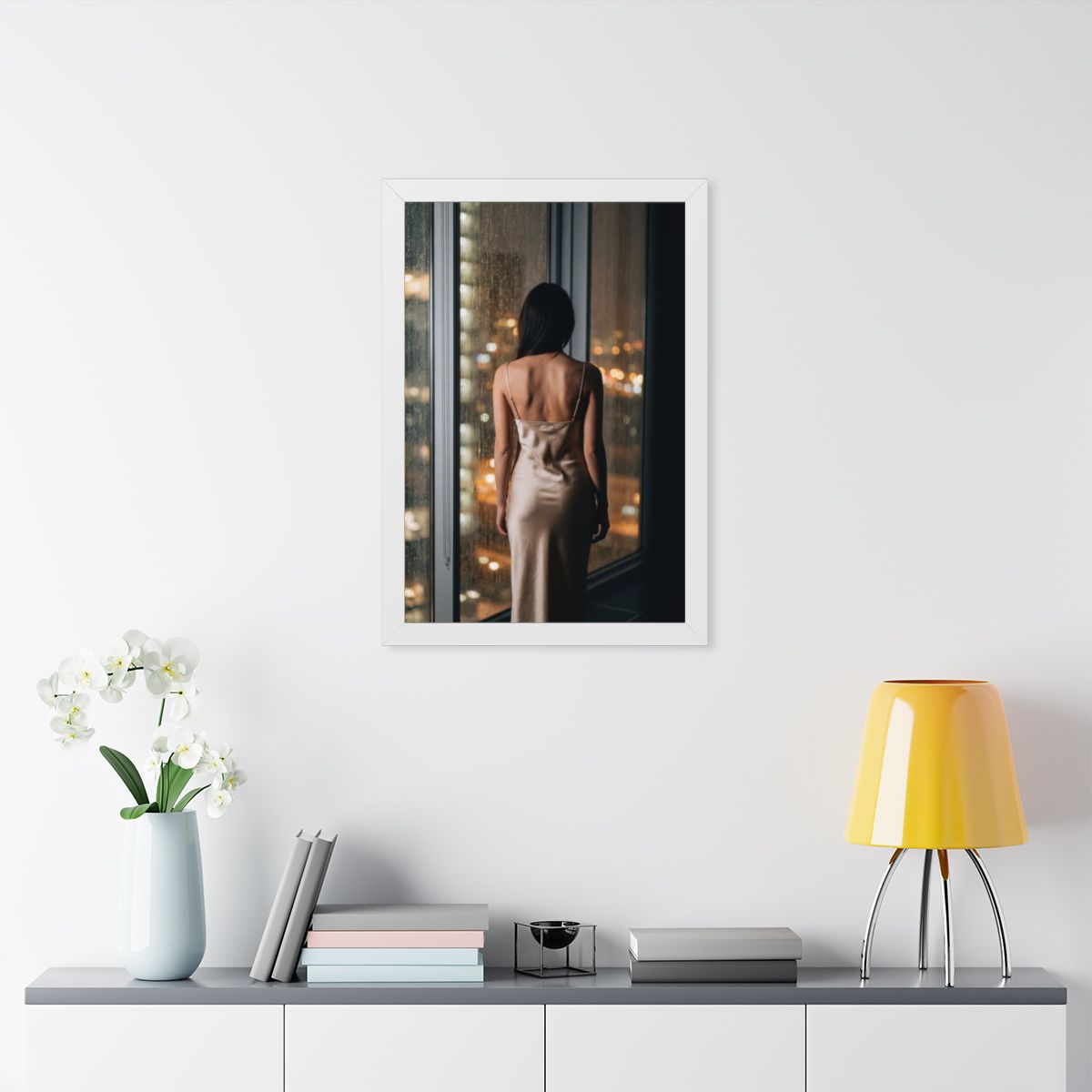 Framed Vertical Poster - Shimmering Rainscape (11×14, 12×16...