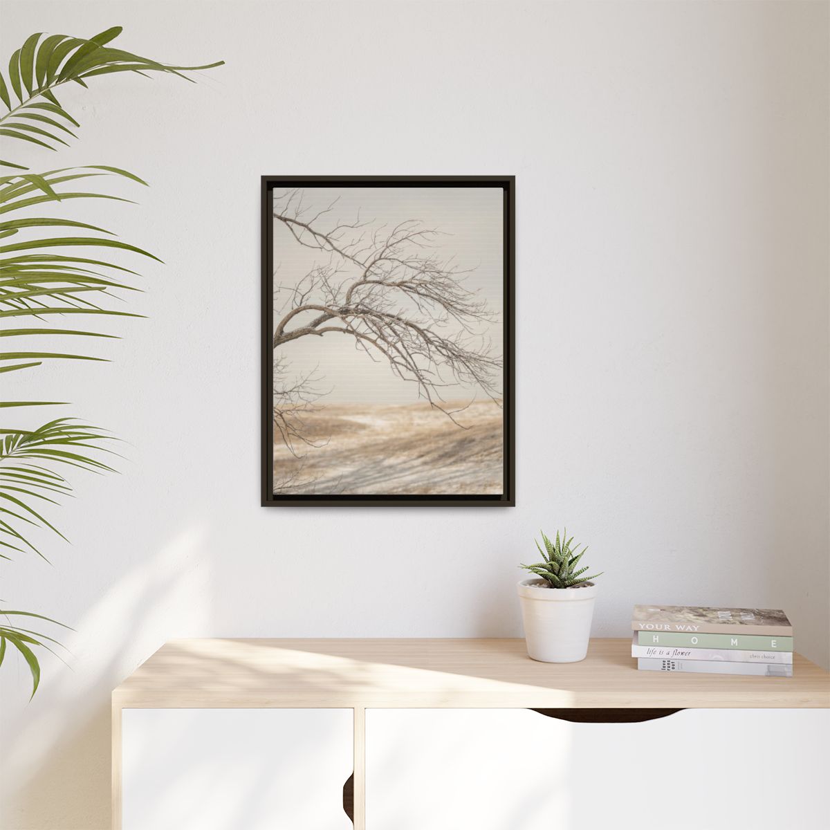 Matte Canvas, Framed - Winter Branch Solitude Landscape —......
