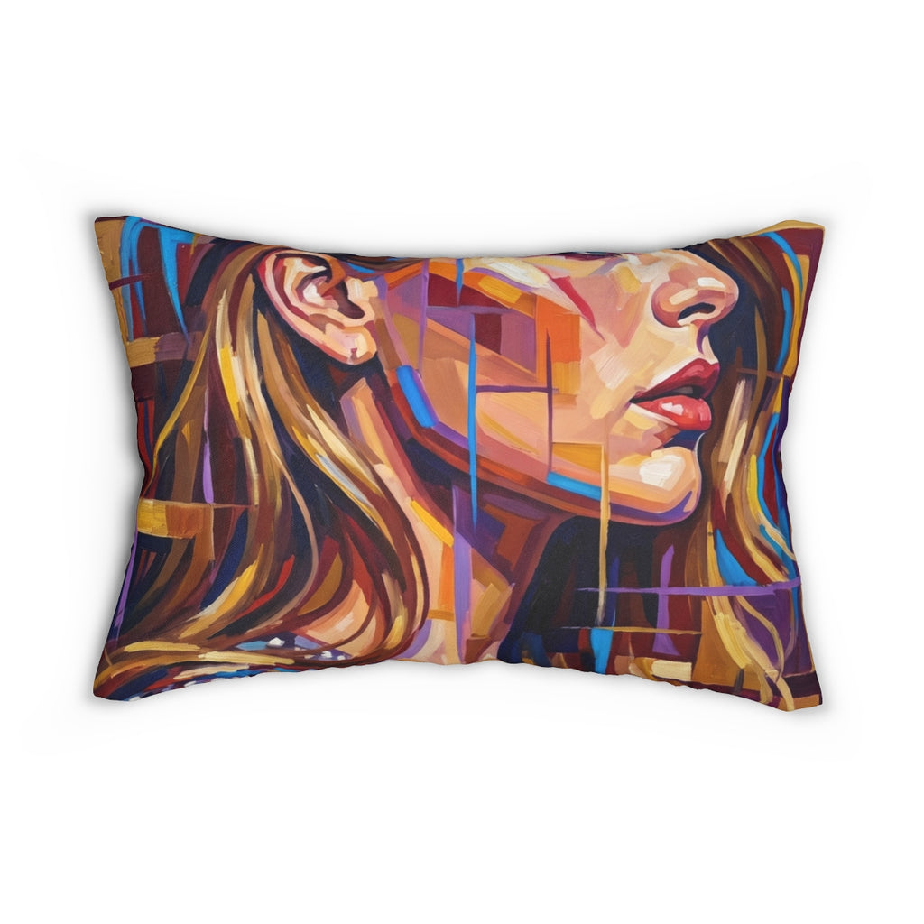 Spun Polyester Lumbar Pillow - Shattered Elegance | Echovira...