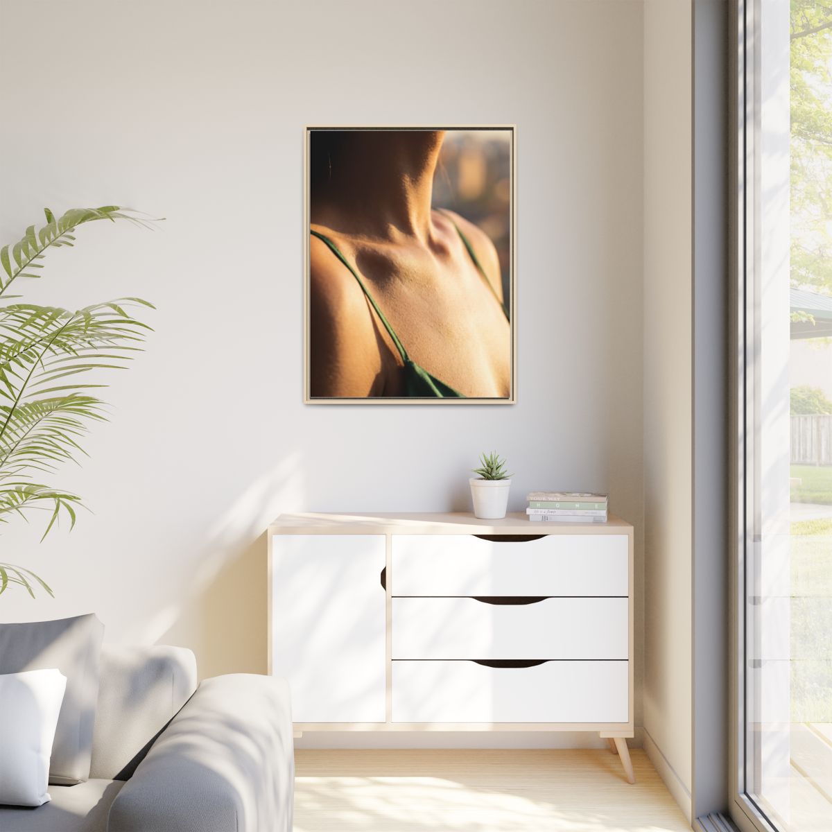 Golden Hour Matte Canvas - Framed Sunset Wall Art — Natural...