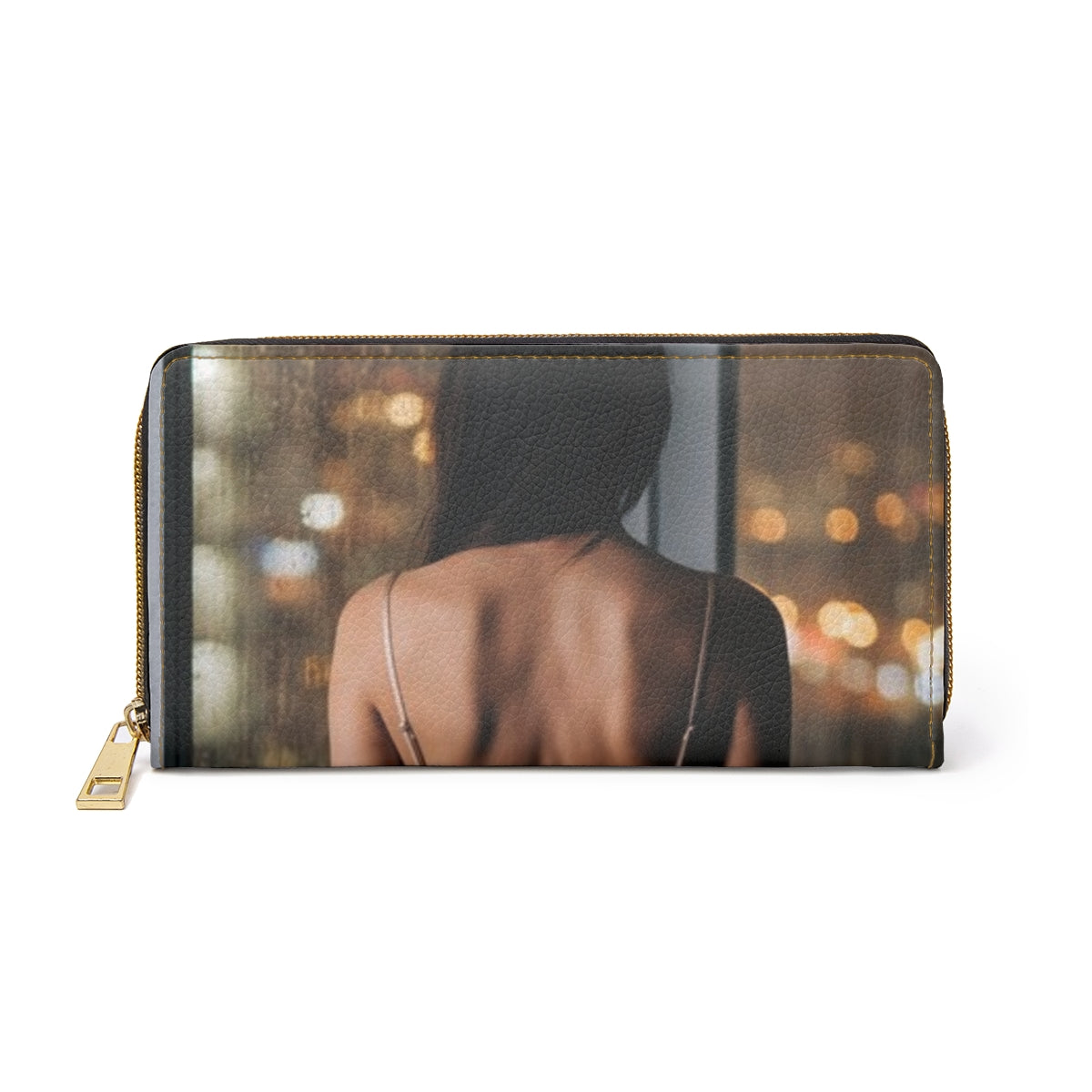 Zipper Wallet - Rainy City Lights Glow | Echovira Gallery