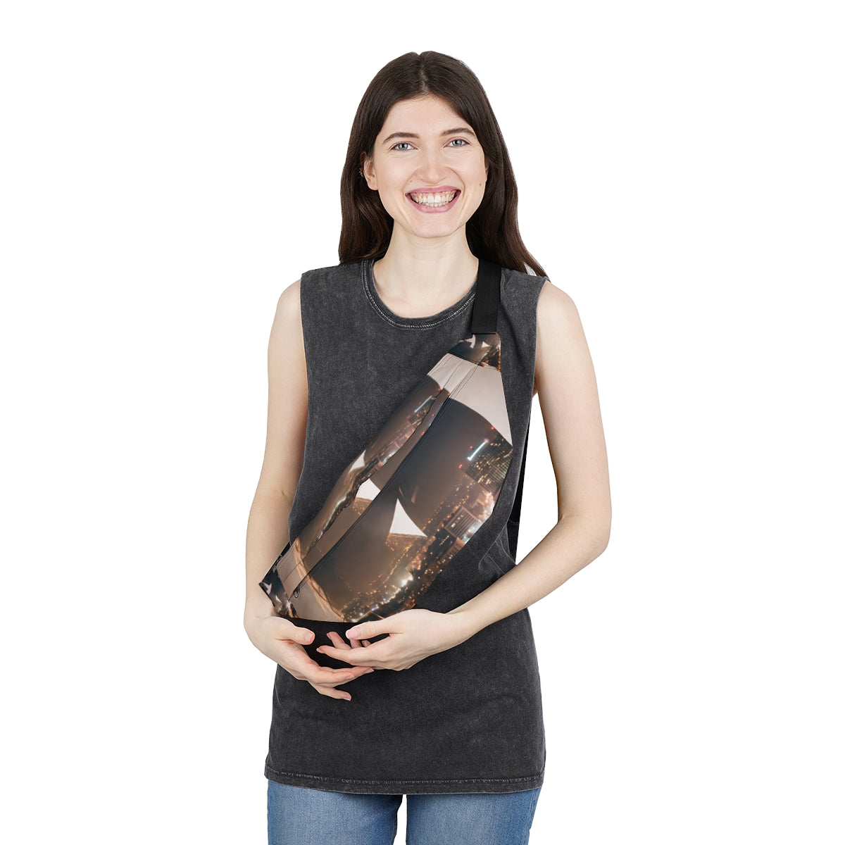Large Fanny Pack - City Twilight Romance | Echovira Gallery