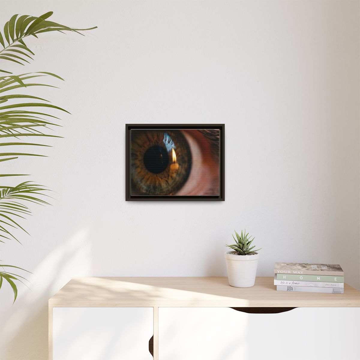 Matte Canvas, Framed - Amber Iris Reflection Fine Art Print...