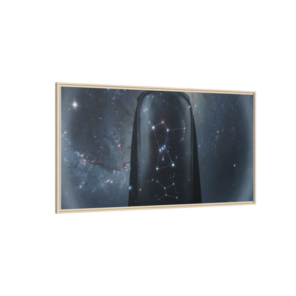 Framed Matte Canvas - Cosmic Sentinel — Natural / 1.25" (10×8, 12×9, 14×11, 16×12, 20×10, 18×12, 20×16, 24×16, 24×18, 36×12, 24×20, 32×16, 30×20, 30×24, 32×24, 48×16, 36×24, 48×24, 40×30, 60×20, 48×32, 60×30 & 60×40)