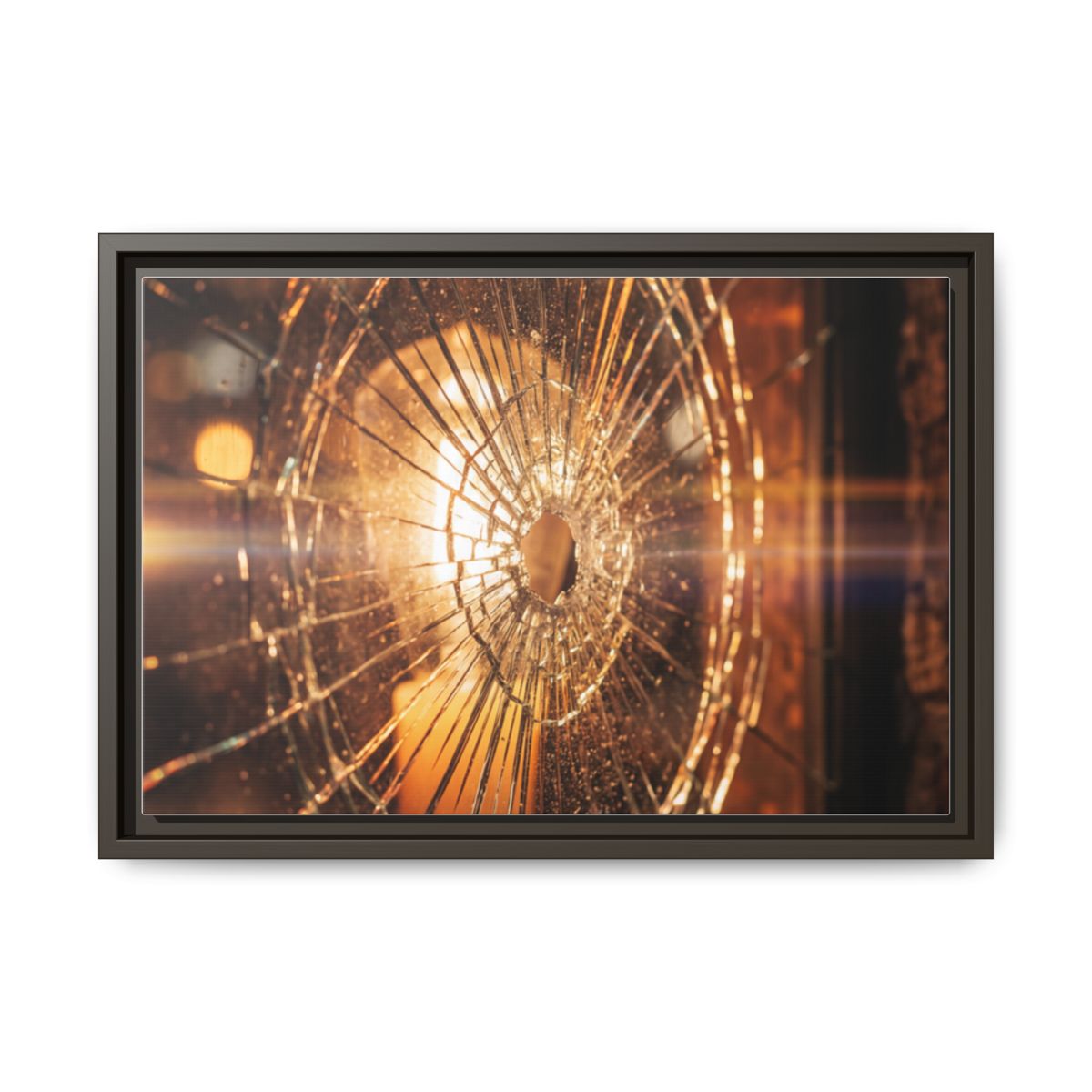 Framed Matte Canvas - Shattered Glass — Espresso / 1.25"