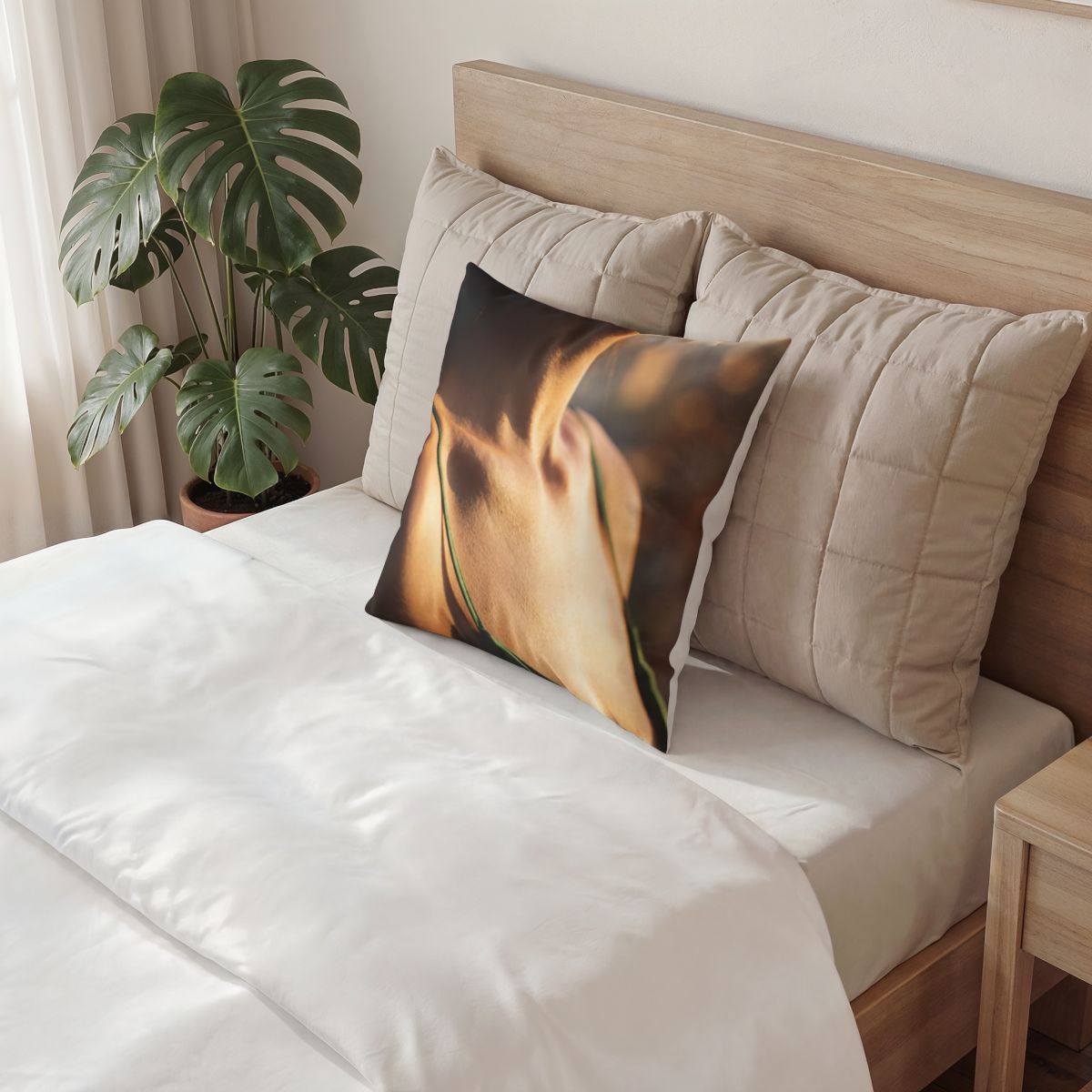 Poly Velvet Pillow - Emerald Sunset Touch