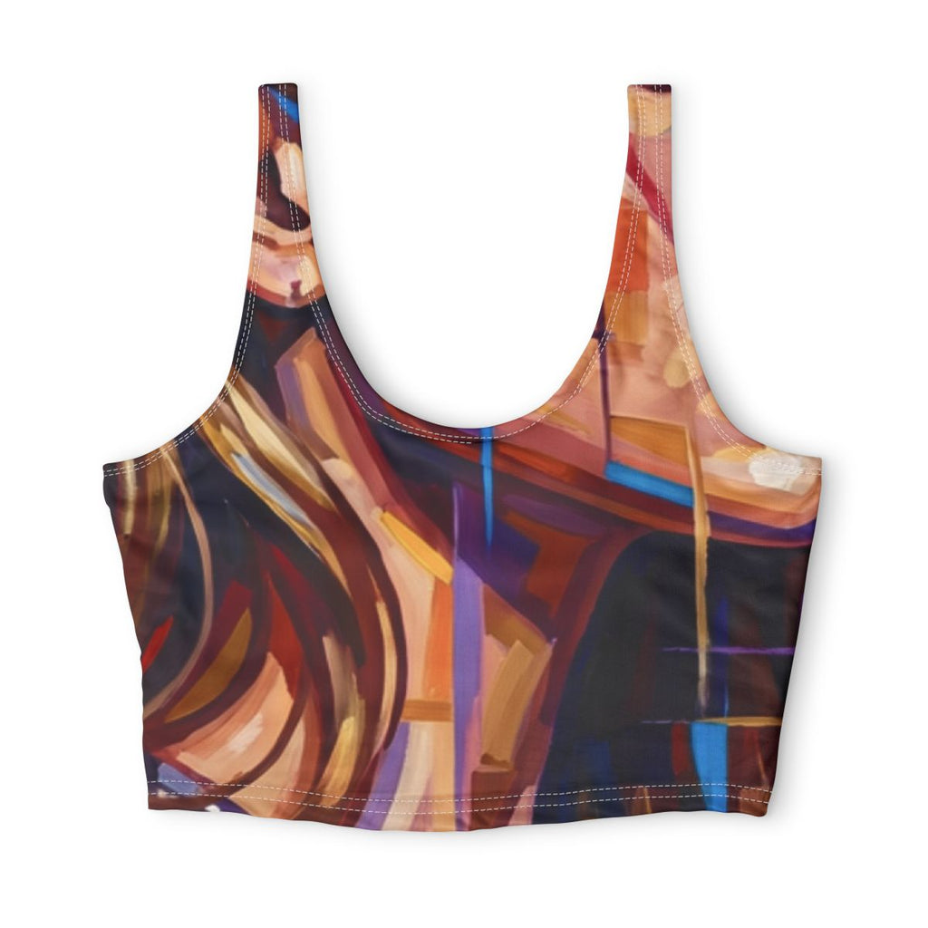 Polyester Sports Bra - Shattered Elegance | Echovira Gallery
