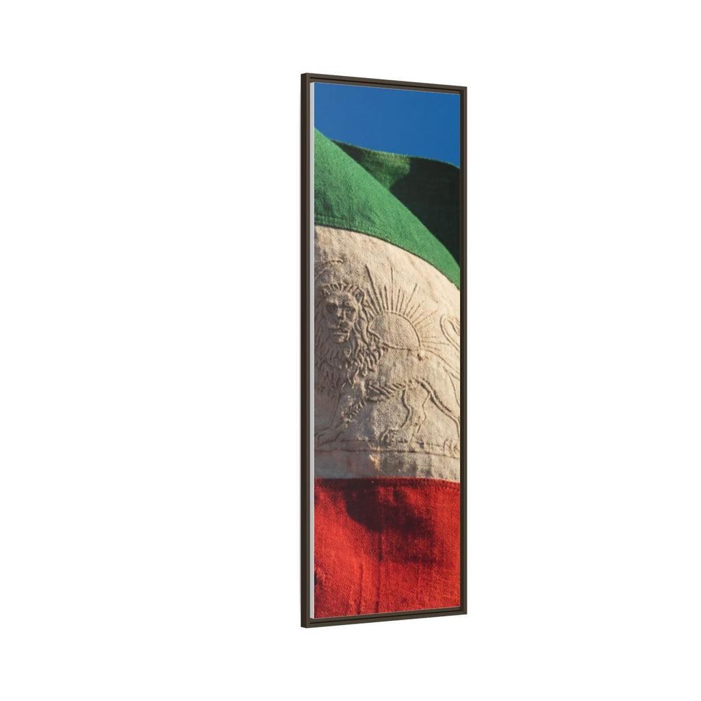 Framed Canvas Art - Distressed Flag — Espresso / 1.25"