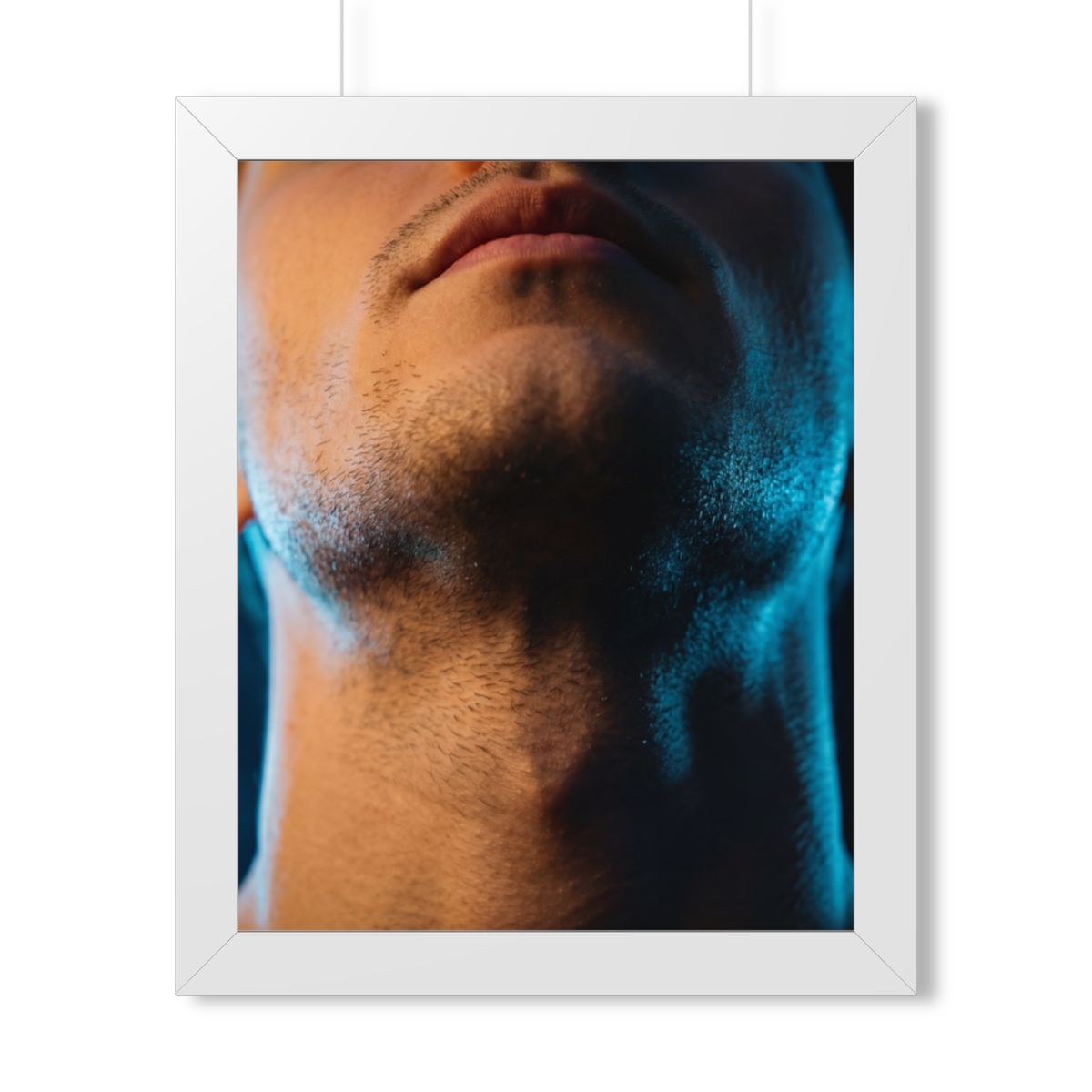 Framed Vertical Poster - Neon Horizon Portrait — White... |...