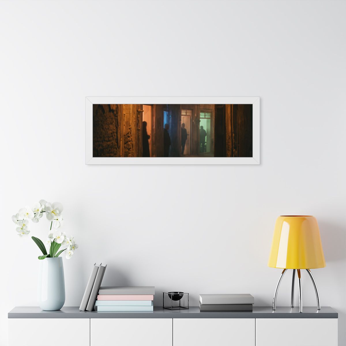 Framed Horizontal Poster - Shadowed Alleyway Mystery Art......