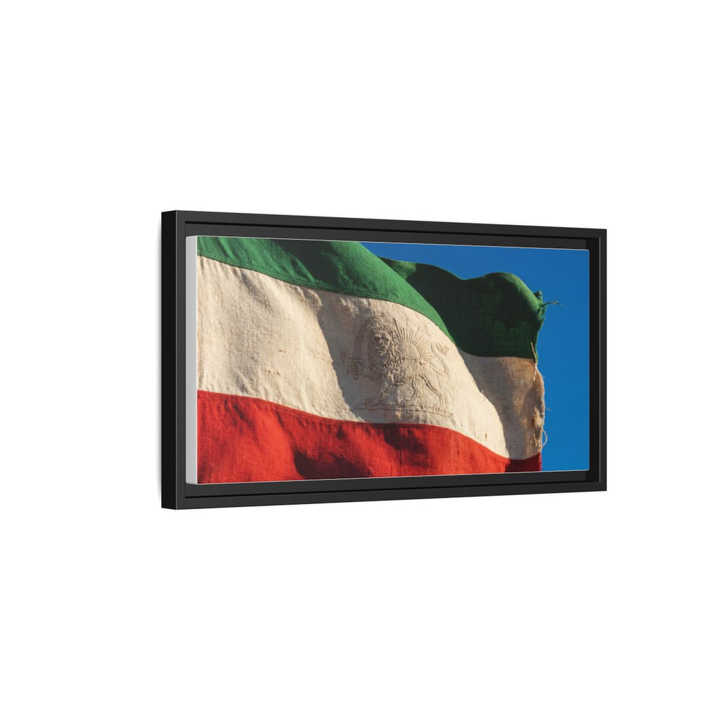 Framed Canvas Art - Distressed Flag — Black / 1.25"