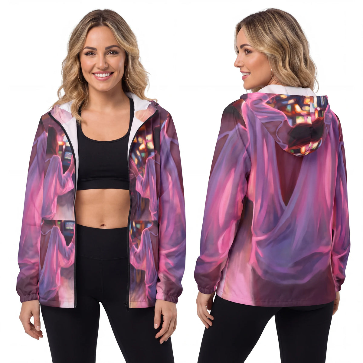 Windbreaker Jacket - Neon Arcade | Echovira Gallery