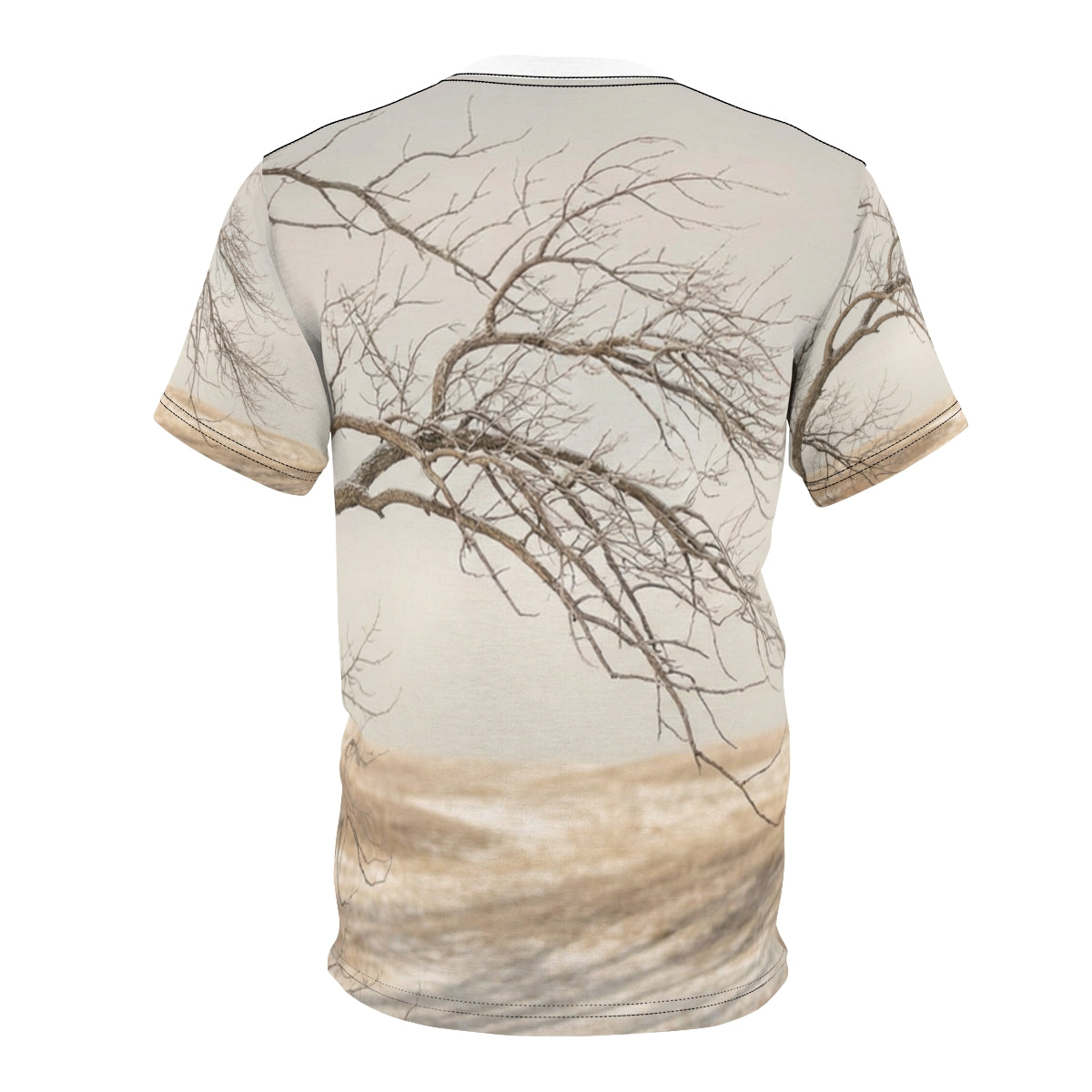 Unisex Cut & Sew Tee - Silent Branches Winter Landscape Art...