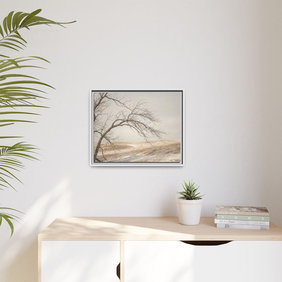 Matte Canvas, Framed - Winter Branch Solitude Landscape —......