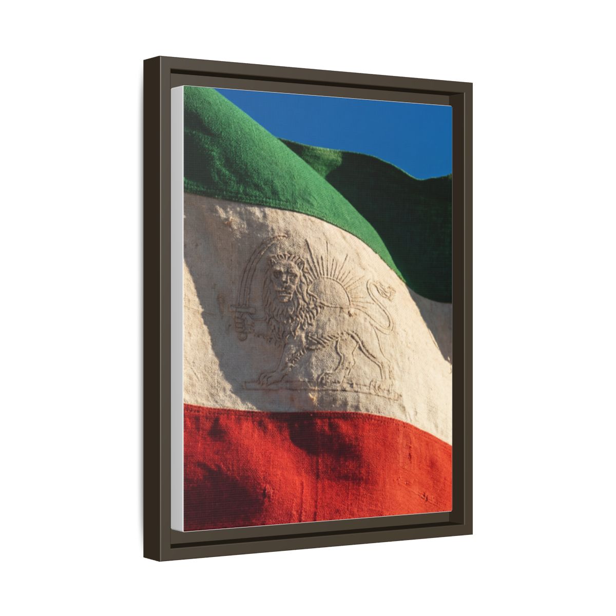 Framed Canvas Art - Distressed Flag — Espresso / 1.25"