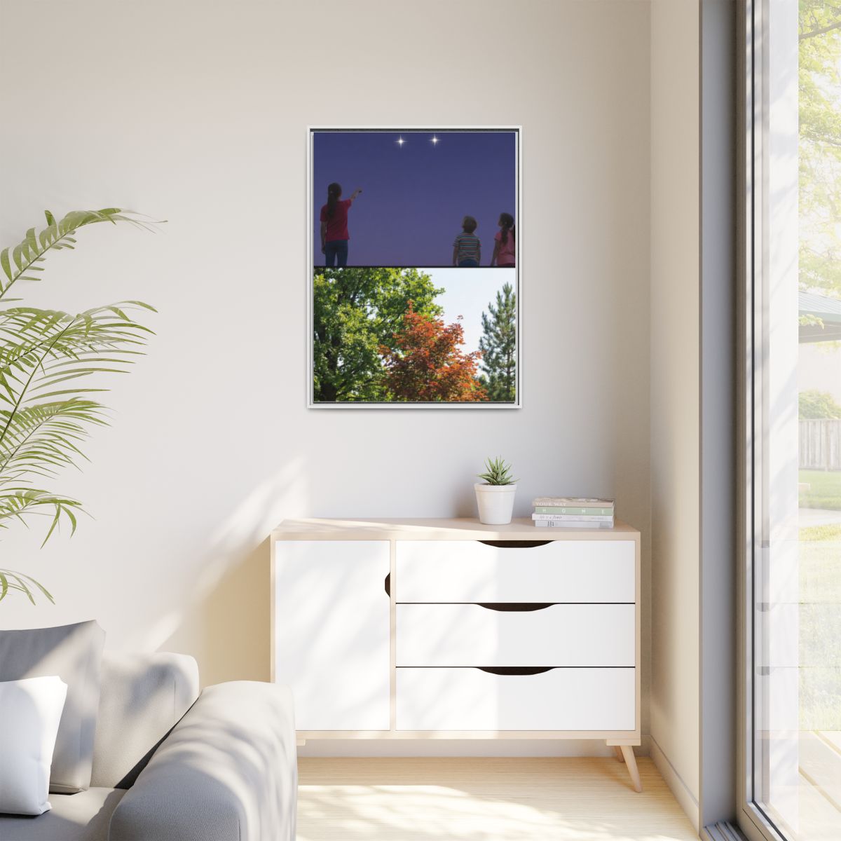 Matte Canvas, Framed - Stardust & Forest Discovery — White /...