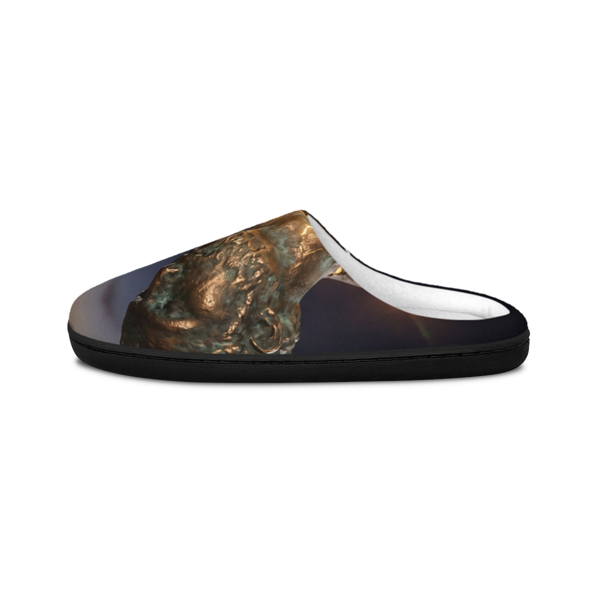 Women's Indoor Slippers with Bronze Sculpture Art