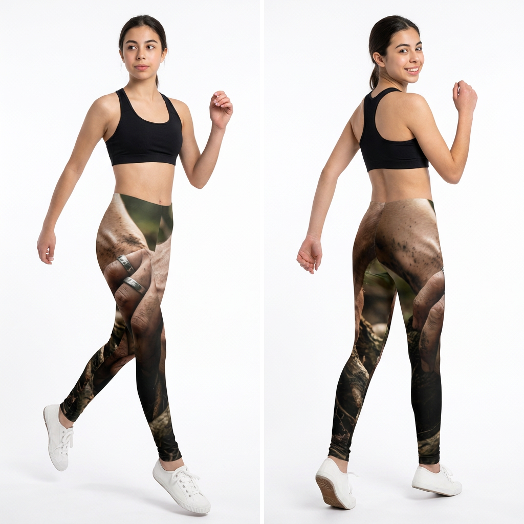 Youth Leggings Forest Roots Art