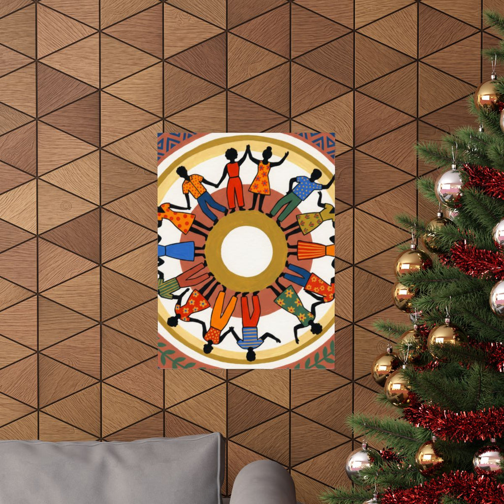 Matte Vertical Poster - Unity Mandala Folk Art (8×10 & 36×54)