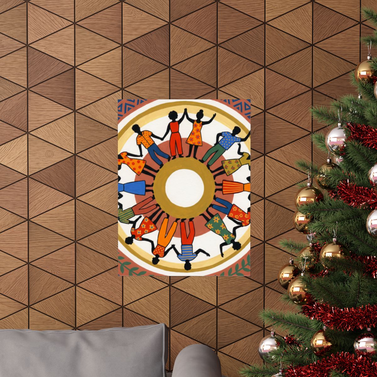 Matte Vertical Poster - Unity Mandala Folk Art (8×10 & 36×54)