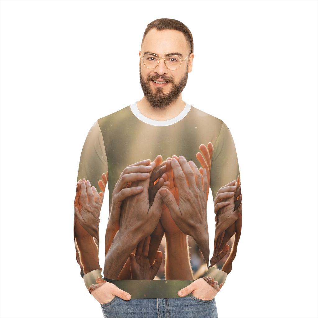 Men's Lightweight Sweatshirt - Golden Rays of Unity Wall Art...