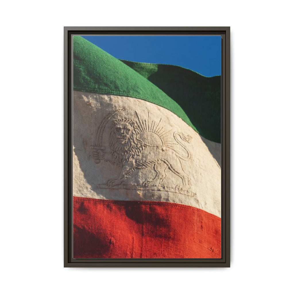 Framed Canvas Art - Distressed Flag — Espresso / 1.25"