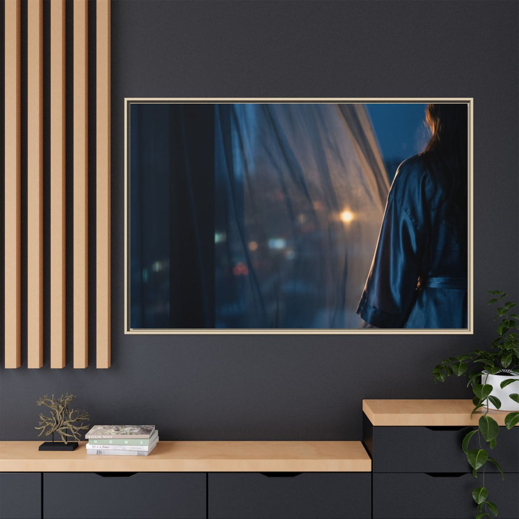 Matte Canvas, Framed - Nocturnal Solitude Silhouette —... |...